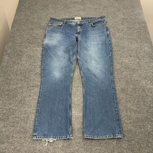 Fat Face UK Eco Denim Bootcut Jeans Mens 38R Blue Cotton Distressed Casual Style